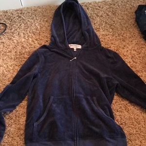 juicy couture navy velvet zip up jacket